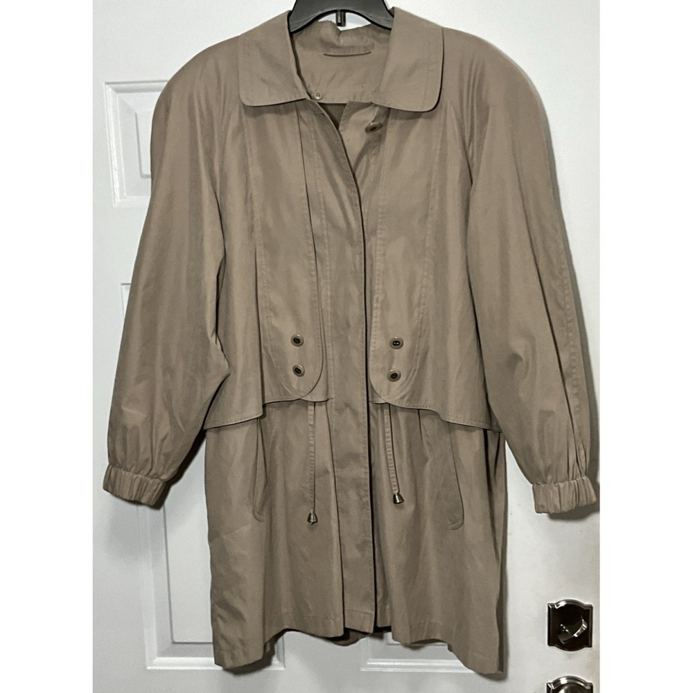 Rainshedder Knee Length Jacket/Trench Coat Tan/Khaki Removable Liner Women's 18
